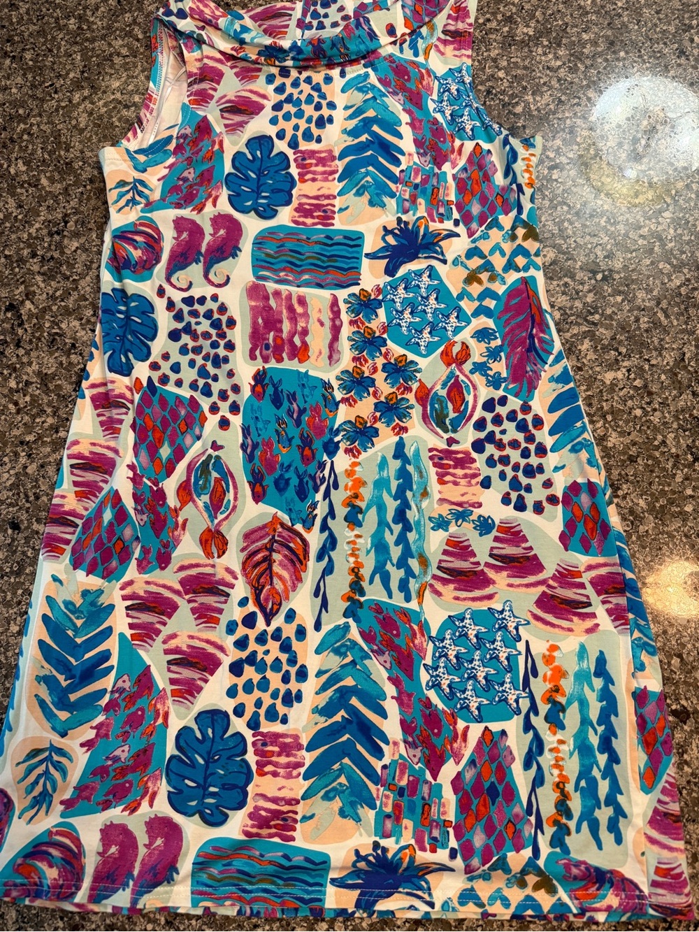 Aryeh Multicolor Tropical Print Sleeveless Dress - Blue, Pink, Orange